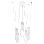 Подвесной светильник белого цвета с 6-ю изогнутыми плафонами Flow Loop варинант исполнения - 4 | Loft Concept во Владивостоке