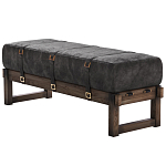 Банкетка Duncan винтажная черная кожа варинант исполнения - 3 | Loft Concept во Владивостоке