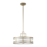 Подвесной светильник цвета латунь с белым матовым плафоном с геометрическим рисунком Feiss варинант исполнения - 7 | Loft Concept во Владивостоке