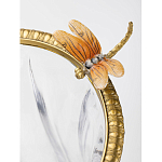 Ваза из прозрачного стекла с бронзовой вставкой в виде цветущей ветви Eden Garden porcelain and bronze варинант исполнения - 3 | Loft Concept во Владивостоке