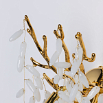 Бра золотого цвета с ветвями и белыми овальными стеклянными подвесками Droplet Chandelier варинант исполнения - 4 | Loft Concept во Владивостоке