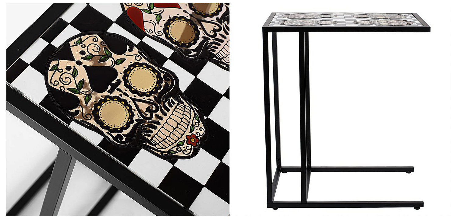 Приставной стол Skull on Chessboard Приставной стол Skull on Chessboard - Loft-Concept во Владивостоке