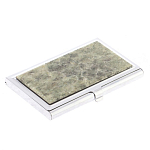 Визитница карманная металлическая с накладкой из натурального камня Апатит Stone Business Card Holders варинант исполнения - 2 | Loft Concept во Владивостоке