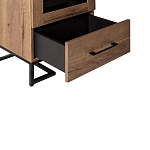 Шкаф-витрина в стиле лофт с чёрной стеклянной дверью Urban Style Space 2 варинант исполнения - 3 | Loft Concept во Владивостоке