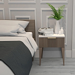 Тумба прикроватная коричневая с белой столешницей Harper Line варинант исполнения - 2 | Loft Concept во Владивостоке