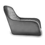 Барный стул со спинкой и подлокотниками на 4-х металлических ножках Douglas Rhombus Серый Велюр варинант исполнения - 2 | Loft Concept во Владивостоке