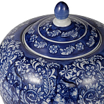 Ваза округлой формы с синей росписью и цветочным узором Blue & White Ornament варинант исполнения - 1 | Loft Concept во Владивостоке