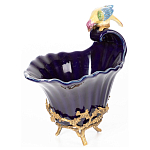 Чаша темно-синего цвета из фарфора с разноцветной птичкой Eden Garden porcelain and bronze варинант исполнения - 9 | Loft Concept во Владивостоке