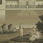 Обои ручная роспись Monuments of Paris Terre Foncée on scenic paper варинант исполнения - 1 | Loft Concept во Владивостоке