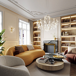 Люстра подвесная из металла с прозрачными подвесками из хрусталя Quasar 93 варинант исполнения - 7 | Loft Concept во Владивостоке