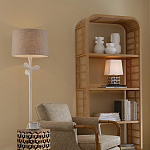 Торшер с белым каркасом и тканевыми абажуром Natural Stems варинант исполнения - 5 | Loft Concept во Владивостоке