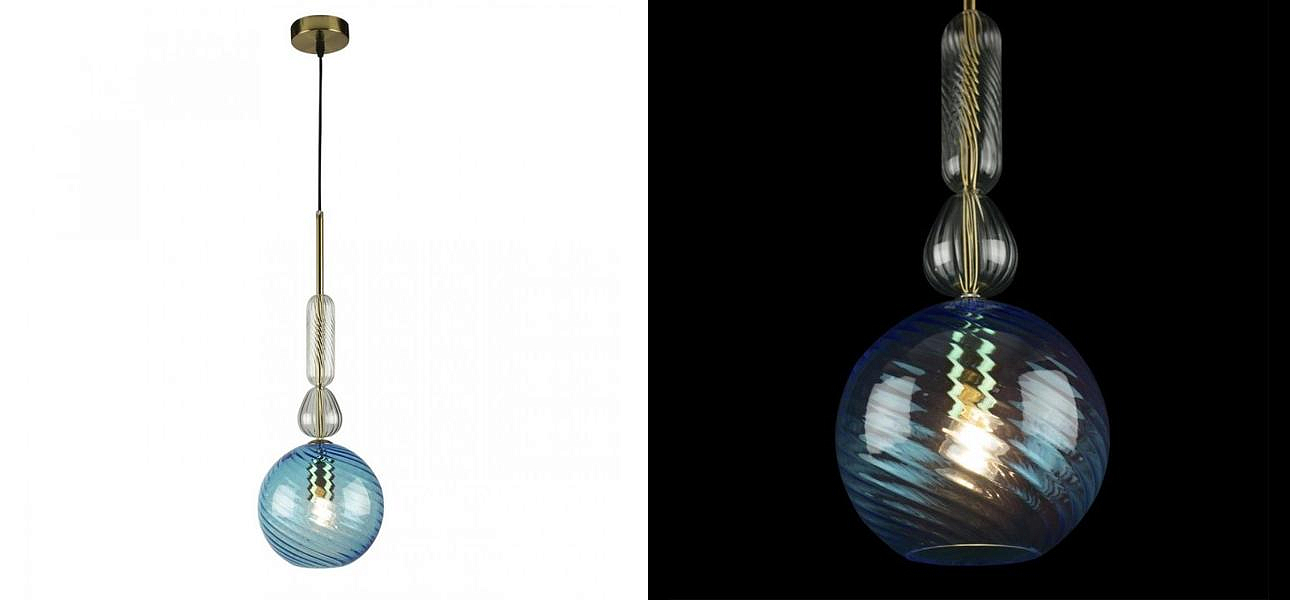 Светильник Flauti Blue Ball D20 см Светильник Flauti Blue Ball D20 см - Loft-Concept во Владивостоке