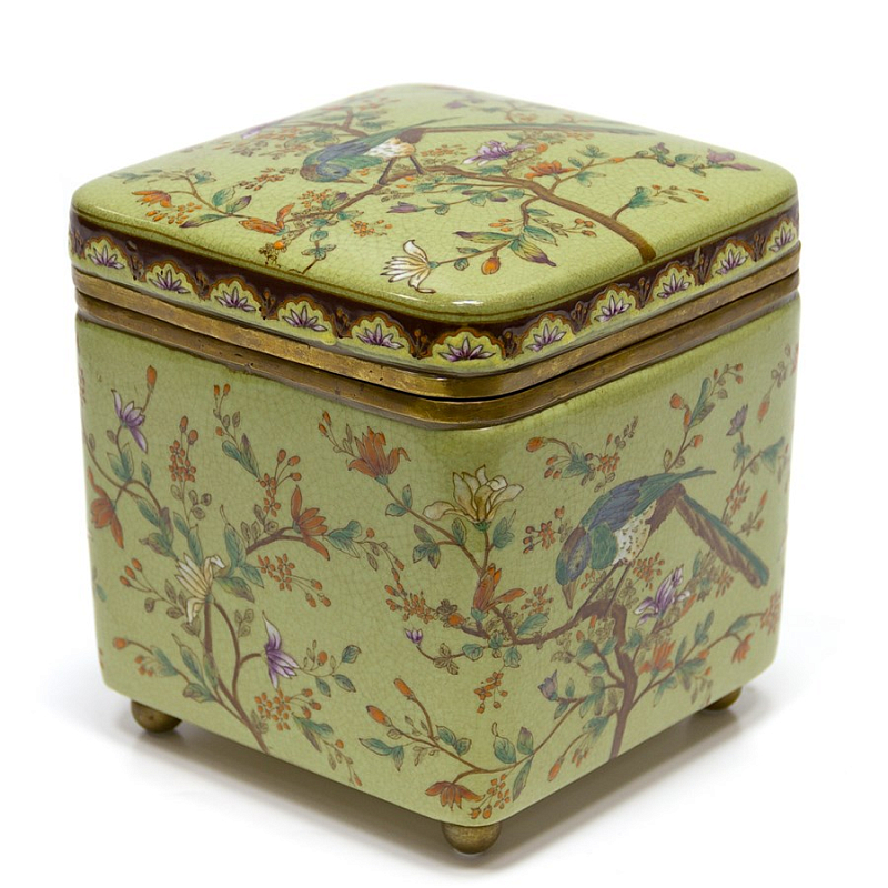 Шкатулка Box Pale Green Зеленый шалфей Бронза во Владивостоке | Loft Concept 