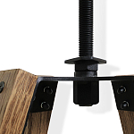 Барный стул со спинкой и металлической подставкой на 4-х деревянных ножках Бежевый Велюр Vendramin Chair варинант исполнения - 5 | Loft Concept во Владивостоке