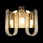 Бра с металлическим основанием золотого цвета и хрустальными подвесками Textured Glass варинант исполнения - 3 | Loft Concept во Владивостоке