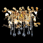 Бра с металлическими лепестками и хрустальными подвесками Leaf Cascade варинант исполнения - 1 | Loft Concept во Владивостоке