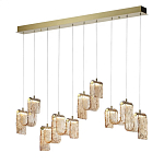 Подвесной светильник линейный с плафонами волнистой формы из фактурного стекла Big Wave варинант исполнения - 8 | Loft Concept во Владивостоке