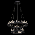 Люстра с двумя кольцами черного цвета с хрустальными элементами QUARTZ CRYSTAL варинант исполнения - 3 | Loft Concept во Владивостоке