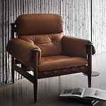 Кресло с деревянным каркасом и обивкой из натуральной кожи Medieval Furniture варинант исполнения - 1 | Loft Concept во Владивостоке