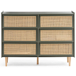 Комод с 6-ю ящиками из плетеного ротанга Remi Green Wicker Furniture варинант исполнения - 2 | Loft Concept во Владивостоке