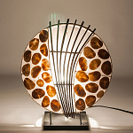 Настольная лампа из перламутра и дерева на подставке Indonesian Shell варинант исполнения - 4 | Loft Concept во Владивостоке