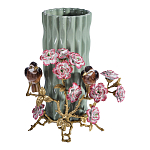 Ваза с птицами и цветами из фарфора с бронзовыми элементами Garden of Eden варинант исполнения - 1 | Loft Concept во Владивостоке