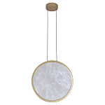 Светодиодный подвесной светильник круглой формы с металлической рамой золотого цвета Marble Glow 47 варинант исполнения - 2 | Loft Concept во Владивостоке