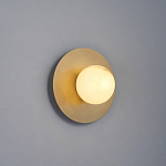 Бра круглое с плафоном из натурального камня на латунном основании Cryptocrystalline Stone варинант исполнения - 7 | Loft Concept во Владивостоке