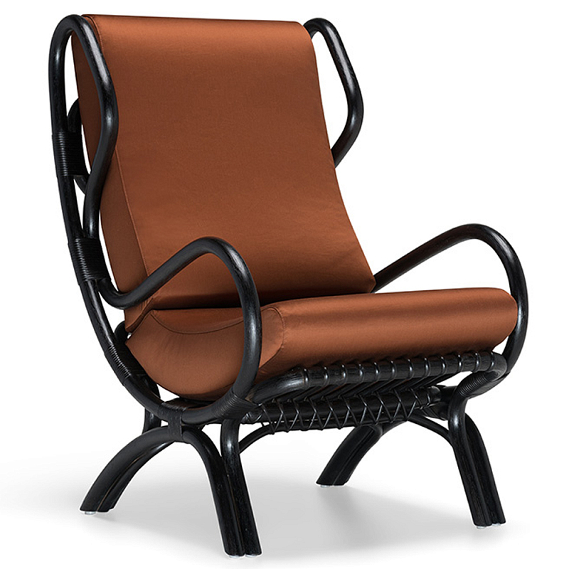 Дизайнерское кресло из ротанга Gio Ponti CONTINUUM D.163.7 BY BONACINA 1889 Armchair Черный Мульти Дизайнерское кресло из ротанга Gio Ponti CONTINUUM D.163.7 BY BONACINA 1889 Armchair Черный Мульти во Владивостоке | Loft Concept