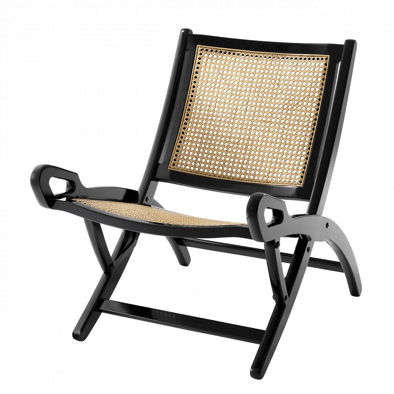 Кресло Eichholtz Folding Chair Dimono Черный Бежевый Кресло Eichholtz Folding Chair Dimono Черный Бежевый во Владивостоке | Loft Concept