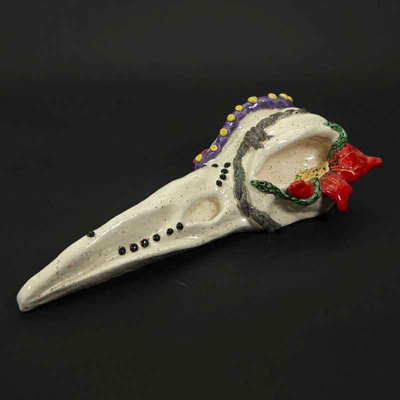 Скульптура CROWN SKULL Бежевый Красный Фиолетовый Скульптура CROWN SKULL Бежевый Красный Фиолетовый во Владивостоке | Loft Concept