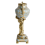 Ваза голубого цвета из фарфора с золотым растительным орнаментом и бронзовыми фигурками женщин Eden Garden porcelain and bronze варинант исполнения - 4 | Loft Concept во Владивостоке