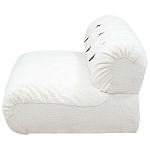 Двухместный диван без подлокотников белый с обивкой букле и ремешками из кожи Blaise Boucle Sofa варинант исполнения - 3 | Loft Concept во Владивостоке