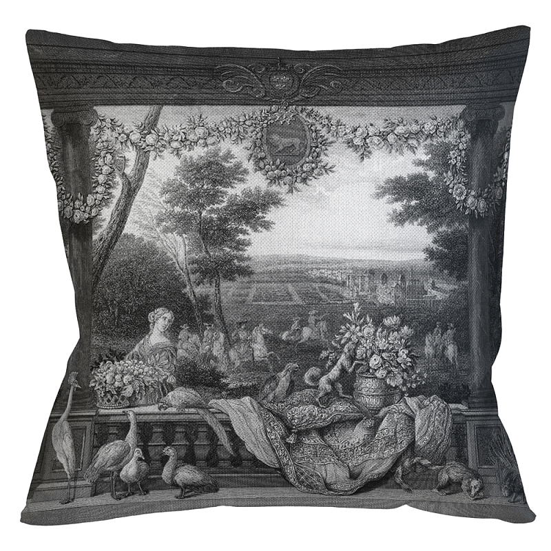 Декоративная подушка Vincennes Pillow Черно-белый Бежевый Декоративная подушка Vincennes Pillow Черно-белый Бежевый во Владивостоке | Loft Concept