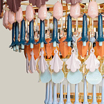 Люстра круглая с декором из разноцветных элементов в виде листьев Changing Seasons варинант исполнения - 5 | Loft Concept во Владивостоке