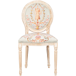 Стул из массива бука светло-серый с растительным орнаментом Raffael Angel Grey Chair варинант исполнения - 1 | Loft Concept во Владивостоке