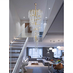 Люстра многоярусная с каркасом из металла и прозрачными подвесками FAIRYTREE Light варинант исполнения - 4 | Loft Concept во Владивостоке