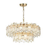 Люстра подвесная двухъярусная с хрустальными овальными подвесками Harmonica варинант исполнения - 2 | Loft Concept во Владивостоке