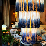 Люстра круглая трехъярусная из бахромы Indigo Gradient Braided Fringe варинант исполнения - 1 | Loft Concept во Владивостоке