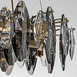 Люстра подвесная круглая с овальными подвесками из стекла дымчатого цвета Harlow Crystal Round варинант исполнения - 4 | Loft Concept во Владивостоке