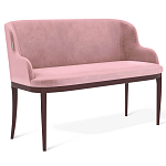 Банкетка пыльно-розовый велюр со спинкой и подлокотниками на 4-х деревянных ножках Aurora Pink варинант исполнения - 1 | Loft Concept во Владивостоке