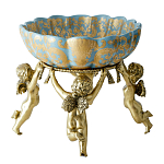 Чаша с орнаментом на бронзовых ножках в виде ангелов Eden Garden варинант исполнения - 3 | Loft Concept во Владивостоке