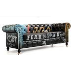 Диван в Лофт Честерфильд граффити из винтажной кожи GRAFFITI PARA Chesterfield варинант исполнения - 2 | Loft Concept во Владивостоке