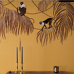 Обои с вышивкой ручной работы Étienne Original colourway on wool sateen варинант исполнения - 5 | Loft Concept во Владивостоке