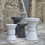 Приставной стол из искусственного камня Chess White варинант исполнения - 4 | Loft Concept во Владивостоке