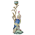 Подсвечник в образе попугая из фарфора с бронзовыми элементами Eden Garden варинант исполнения - 1 | Loft Concept во Владивостоке