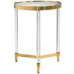 Золотой приставной столик с круглой стеклянной столешницей Weightless Table варинант исполнения - 1 | Loft Concept во Владивостоке