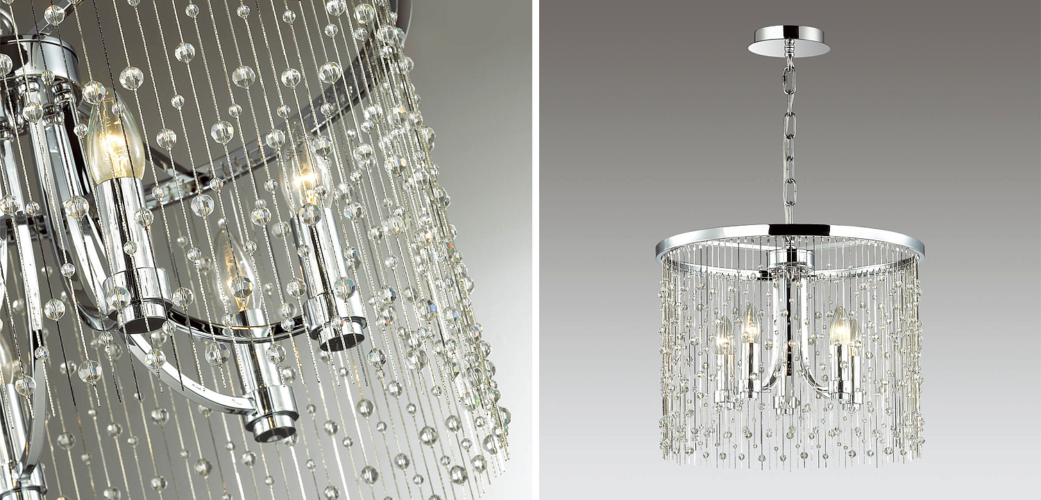 Люстра Hailstorm Rain Chandelier chrome Люстра Hailstorm Rain Chandelier chrome - Loft-Concept во Владивостоке