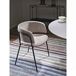 Стул полукруглый с каркасом из металла и мягким сиденьем и спинкой Soft Chenille варинант исполнения - 6 | Loft Concept во Владивостоке