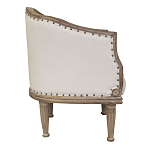 Кресло низкое с мягкой обивкой из льна на 4-х деревянных ножках Emile Armchair beige варинант исполнения - 1 | Loft Concept во Владивостоке